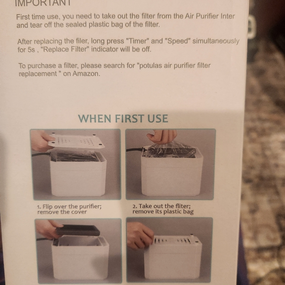 Potulas Air Purifier.  Mode: J008. - Picture 3 of 3